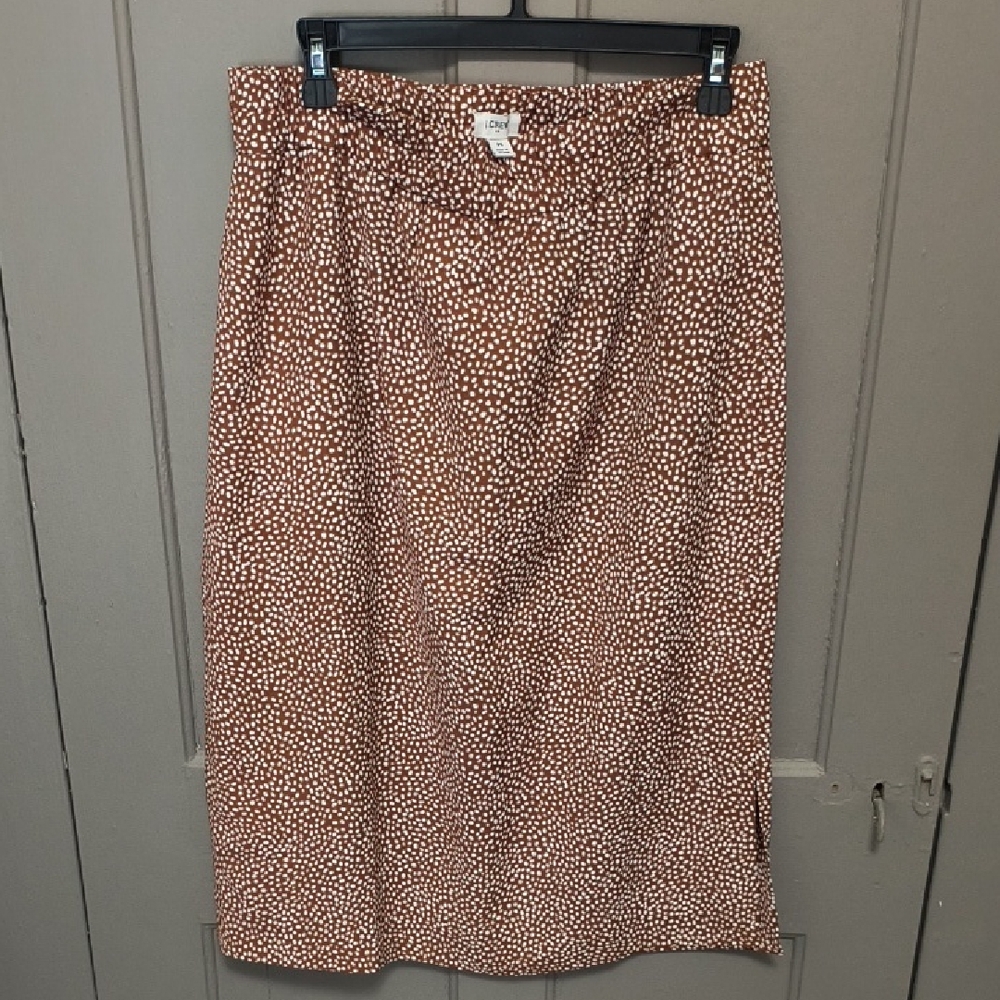 J. Crew Brown and White Pencil Skirt